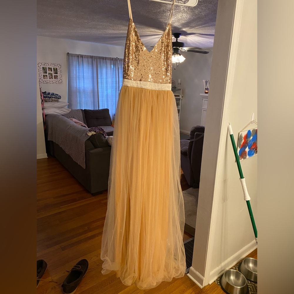 Souther Fried Chics Rose Gold Sequin/Tulle Dress